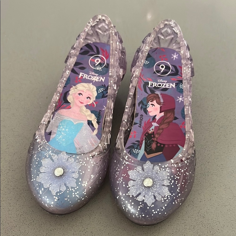 Light up Frozen Elsa Costume Shoes Sz 9